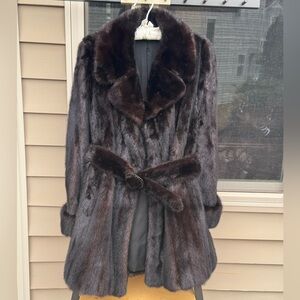 Ranch Mink with Crystal Mink Belt Fur Coat